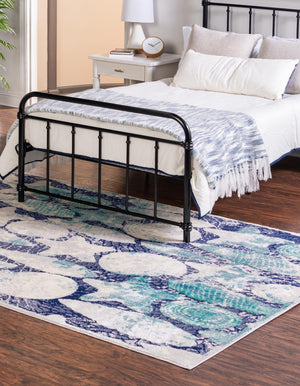 Blue 4' x 6' Ariel Rectangle Area Rug 70% Polypropylene & 30% Polyester Easy Clean Living Room Bedroom Dining Office Carpet for Sale at Rug Engine