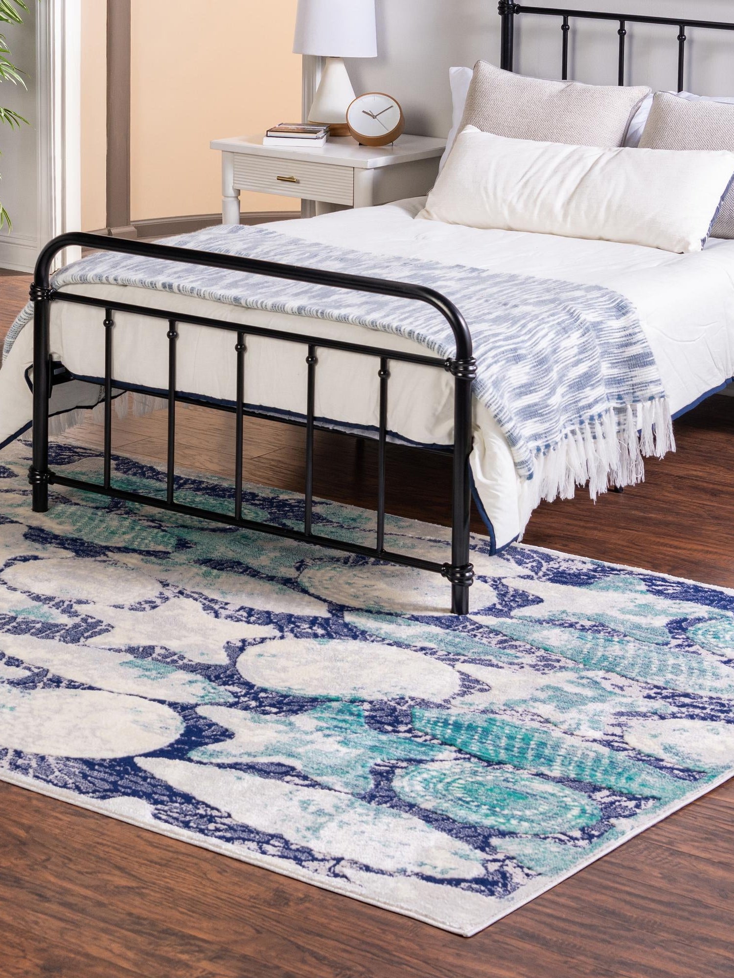 Blue 2' x 3' Ariel Rectangle Area Rug 70% Polypropylene & 30% Polyester Easy Clean Living Room Bedroom Dining Office Carpet for Sale at Rug Engine