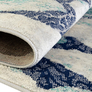 Blue 7' 10 x 10' Ariel Rectangle Area Rug 70% Polypropylene & 30% Polyester Easy Clean Living Room Bedroom Dining Office Carpet for Sale at Rug Engine