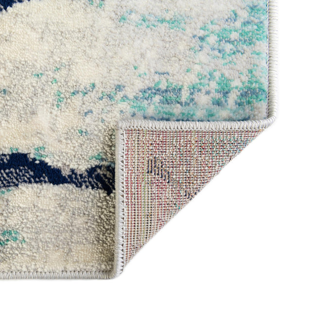 Blue 9' x 12' Ariel Rectangle Area Rug 70% Polypropylene & 30% Polyester Easy Clean Living Room Bedroom Dining Office Carpet for Sale at Rug Engine