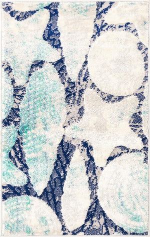 Blue 2' x 3' Ariel Rectangle Area Rug 70% Polypropylene & 30% Polyester Easy Clean Living Room Bedroom Dining Office Carpet for Sale at Rug Engine