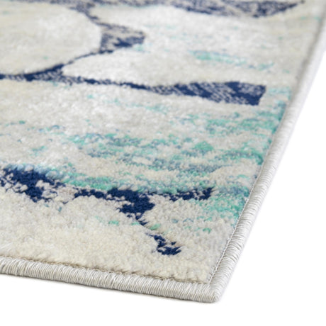 Blue 2' x 8' Ariel Runner Area Rug 70% Polypropylene & 30% Polyester Easy Clean Living Room Bedroom Dining Office Carpet for Sale at Rug Engine