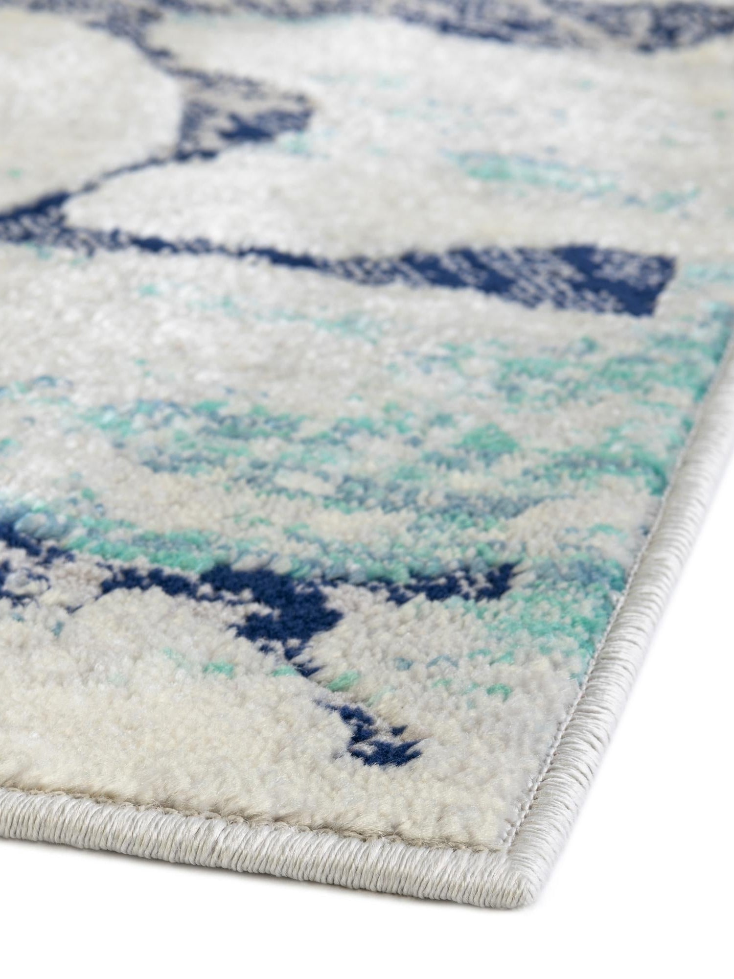 Blue 2' x 6' Ariel Runner Area Rug 70% Polypropylene & 30% Polyester Easy Clean Living Room Bedroom Dining Office Carpet for Sale at Rug Engine