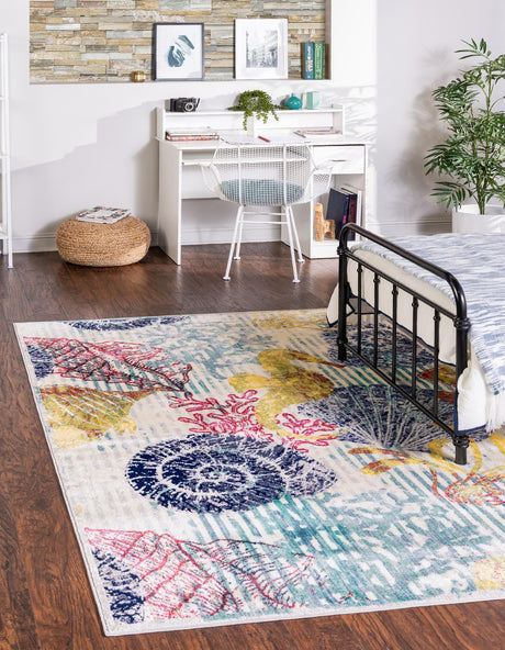 Multicolor 1' 4 x 1' 4 Ariel Sample Area Rug 70% Polypropylene & 30% Polyester Easy Clean Living Room Bedroom Dining Office Carpet for Sale at Rug Engine