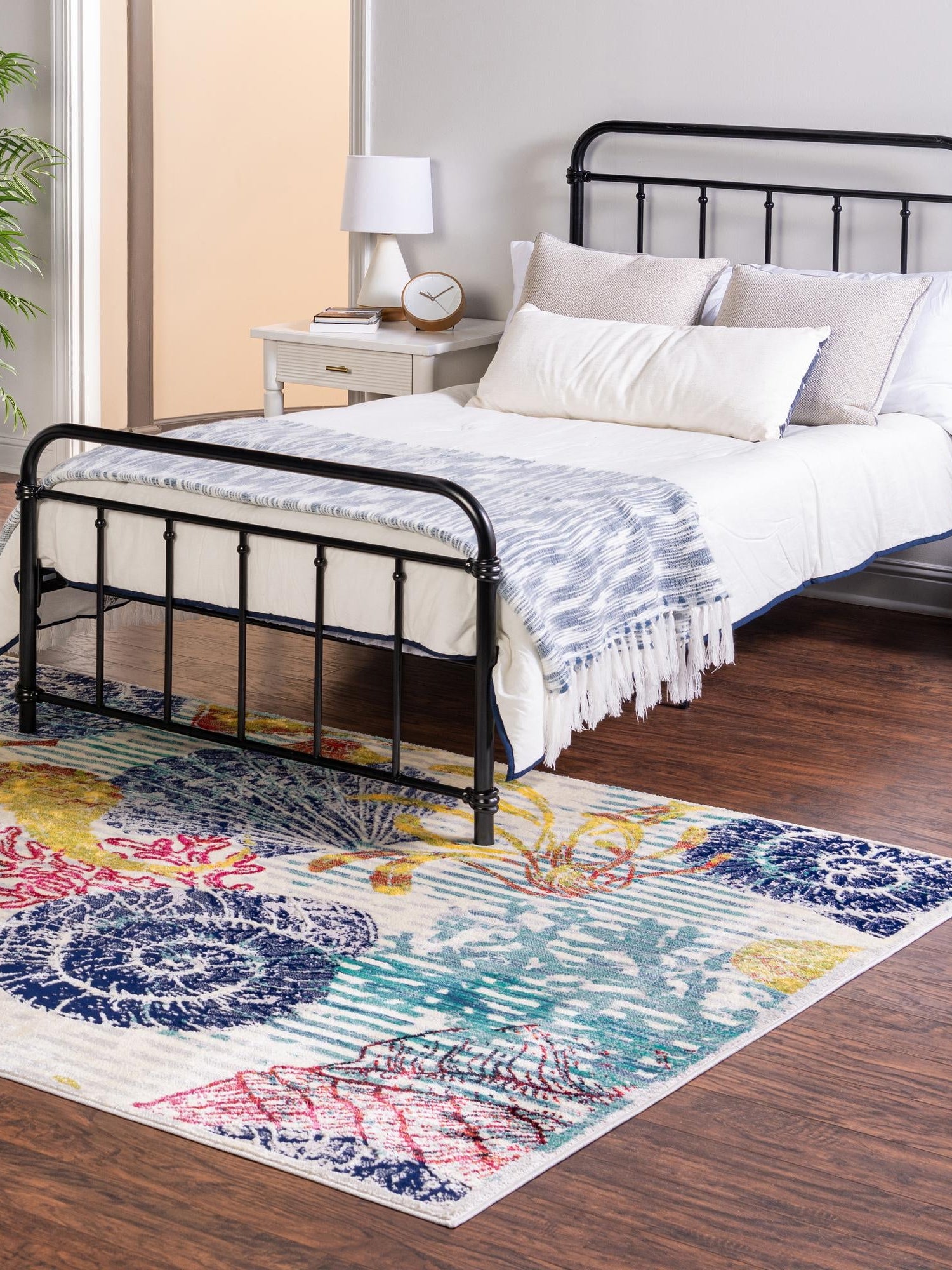 Multicolor 7' 10 x 10' Ariel Rectangle Area Rug 70% Polypropylene & 30% Polyester Easy Clean Living Room Bedroom Dining Office Carpet for Sale at Rug Engine