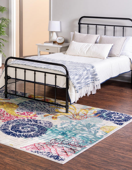 Multicolor 7' 10 x 10' Ariel Rectangle Area Rug 70% Polypropylene & 30% Polyester Easy Clean Living Room Bedroom Dining Office Carpet for Sale at Rug Engine