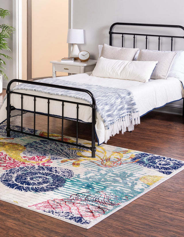 Multicolor 2' x 3' Ariel Rectangle Area Rug 70% Polypropylene & 30% Polyester Easy Clean Living Room Bedroom Dining Office Carpet for Sale at Rug Engine