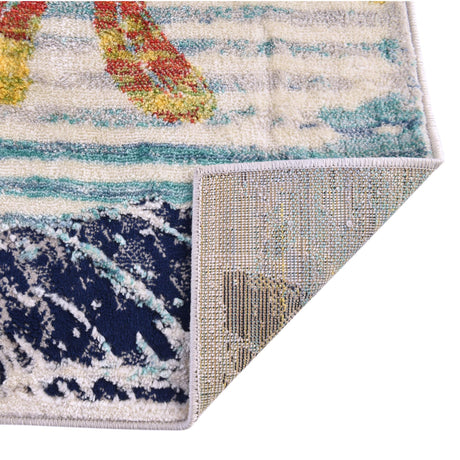 Multicolor 5' 3 x 8' Ariel Rectangle Area Rug 70% Polypropylene & 30% Polyester Easy Clean Living Room Bedroom Dining Office Carpet for Sale at Rug Engine
