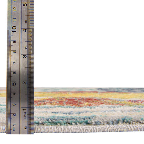 Multicolor 7' x 7' Ariel Round Area Rug 70% Polypropylene & 30% Polyester Easy Clean Living Room Bedroom Dining Office Carpet for Sale at Rug Engine