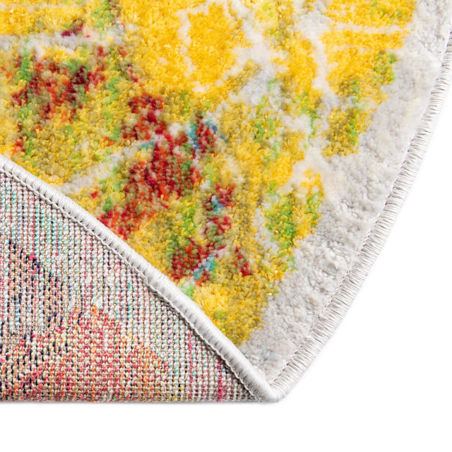 Multicolor 7' x 7' Ariel Round Area Rug 70% Polypropylene & 30% Polyester Easy Clean Living Room Bedroom Dining Office Carpet for Sale at Rug Engine
