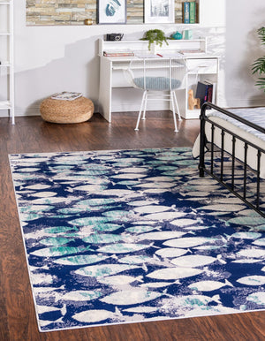 Blue 1' 4 x 1' 4 Ariel Sample Area Rug 70% Polypropylene & 30% Polyester Easy Clean Living Room Bedroom Dining Office Carpet for Sale at Rug Engine