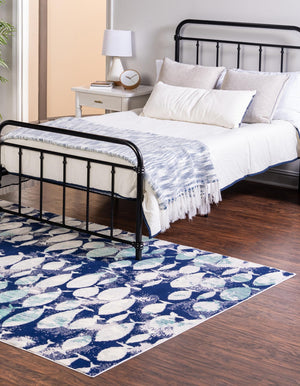 Blue 9' x 12' Ariel Rectangle Area Rug 70% Polypropylene & 30% Polyester Easy Clean Living Room Bedroom Dining Office Carpet for Sale at Rug Engine