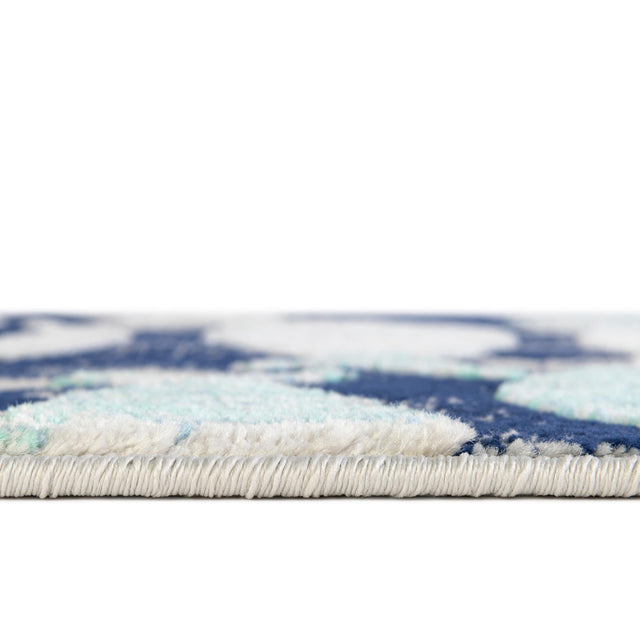 Blue 9' x 12' Ariel Rectangle Area Rug 70% Polypropylene & 30% Polyester Easy Clean Living Room Bedroom Dining Office Carpet for Sale at Rug Engine