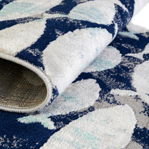 Blue 9' x 12' Ariel Rectangle Area Rug 70% Polypropylene & 30% Polyester Easy Clean Living Room Bedroom Dining Office Carpet for Sale at Rug Engine