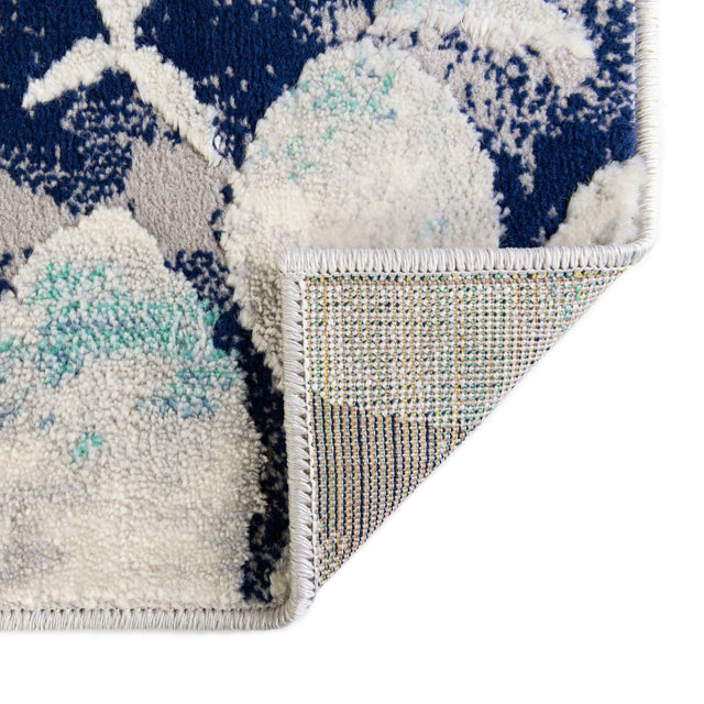Blue 9' x 12' Ariel Rectangle Area Rug 70% Polypropylene & 30% Polyester Easy Clean Living Room Bedroom Dining Office Carpet for Sale at Rug Engine