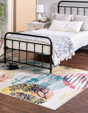 Multicolor 2' x 3' Ariel Rectangle Area Rug 70% Polypropylene & 30% Polyester Easy Clean Living Room Bedroom Dining Office Carpet for Sale at Rug Engine