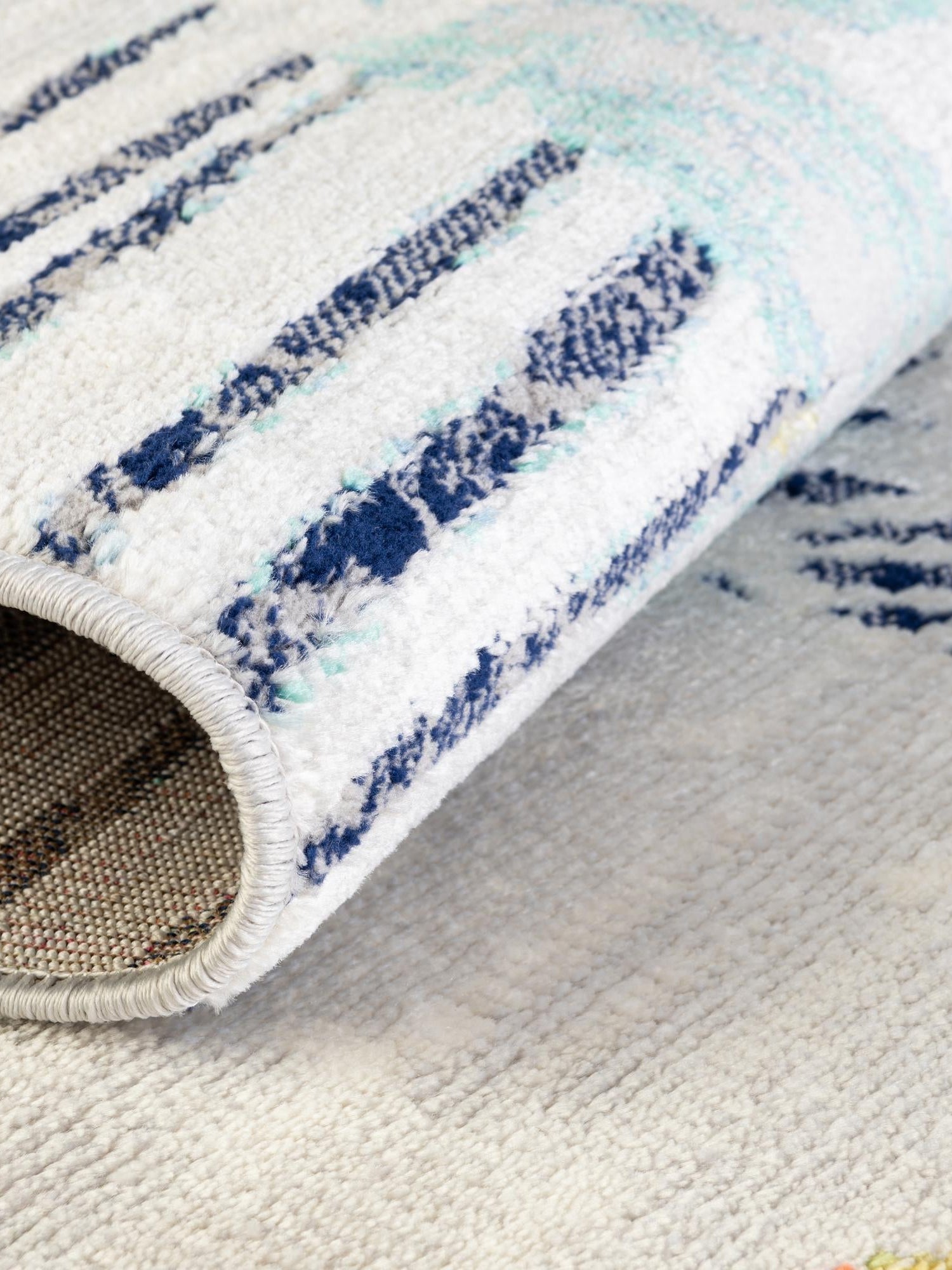Multicolor 6' x 9' Ariel Rectangle Area Rug 70% Polypropylene & 30% Polyester Easy Clean Living Room Bedroom Dining Office Carpet for Sale at Rug Engine