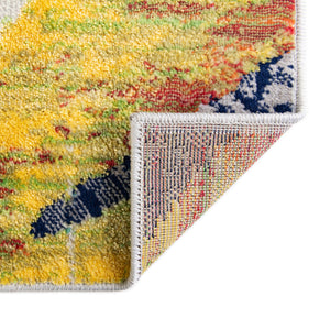 Multicolor 6' x 9' Ariel Rectangle Area Rug 70% Polypropylene & 30% Polyester Easy Clean Living Room Bedroom Dining Office Carpet for Sale at Rug Engine