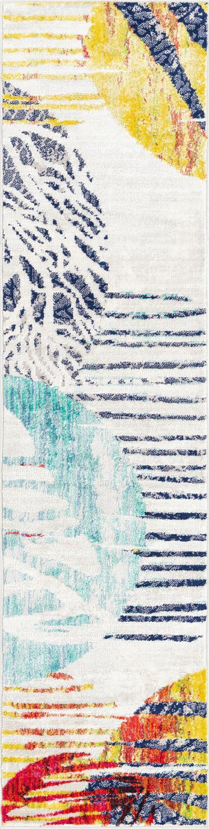 Multicolor 2' x 8' Ariel Runner Area Rug 70% Polypropylene & 30% Polyester Easy Clean Living Room Bedroom Dining Office Carpet for Sale at Rug Engine