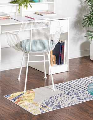 Multicolor 2' x 8' Ariel Runner Area Rug 70% Polypropylene & 30% Polyester Easy Clean Living Room Bedroom Dining Office Carpet for Sale at Rug Engine