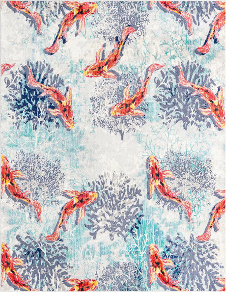 Multicolor 8' x 10' Ariel Rectangle Area Rug 70% Polypropylene & 30% Polyester Easy Clean Living Room Bedroom Dining Office Carpet for Sale at Rug Engine