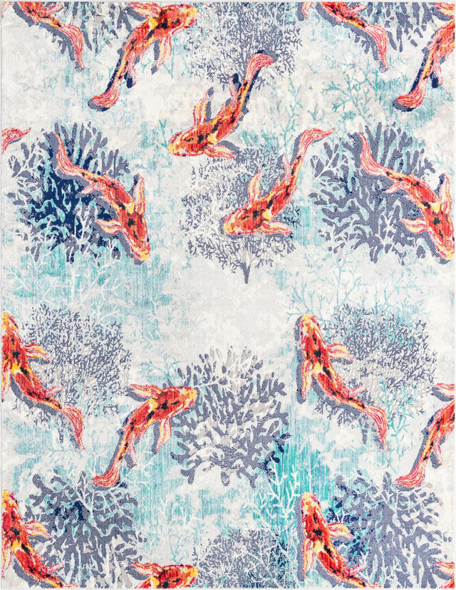 Multicolor 8' x 10' Ariel Rectangle Area Rug 70% Polypropylene & 30% Polyester Easy Clean Living Room Bedroom Dining Office Carpet for Sale at Rug Engine