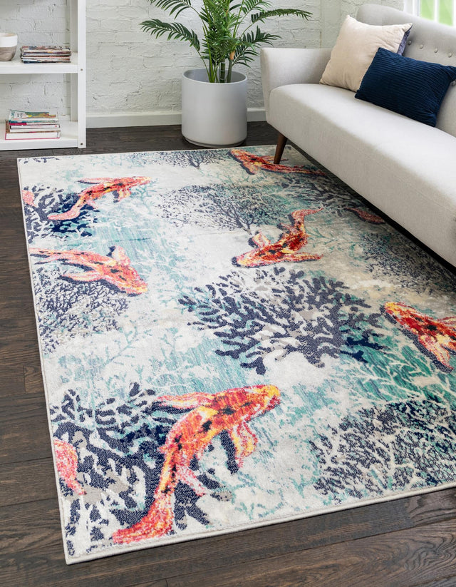 Multicolor 1' 4 x 1' 4 Ariel Sample Area Rug 70% Polypropylene & 30% Polyester Easy Clean Living Room Bedroom Dining Office Carpet for Sale at Rug Engine