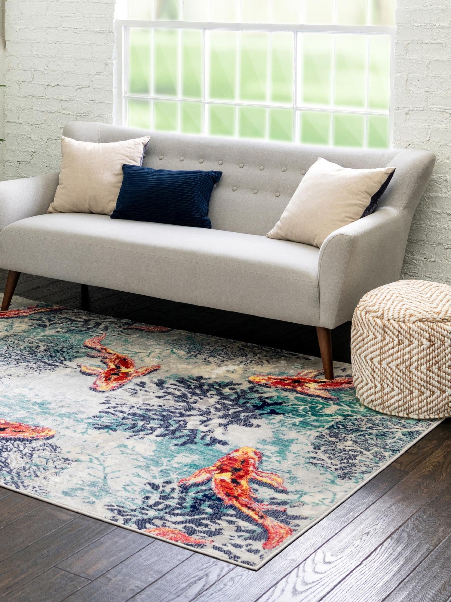 Multicolor 5' 3 x 8' Ariel Rectangle Area Rug 70% Polypropylene & 30% Polyester Easy Clean Living Room Bedroom Dining Office Carpet for Sale at Rug Engine