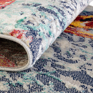 Multicolor 4' x 4' Ariel Round Area Rug 70% Polypropylene & 30% Polyester Easy Clean Living Room Bedroom Dining Office Carpet for Sale at Rug Engine