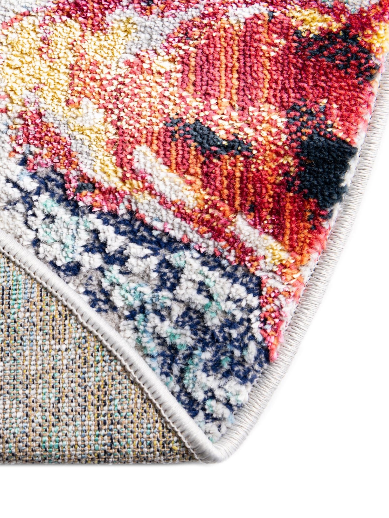 Multicolor 4' x 4' Ariel Round Area Rug 70% Polypropylene & 30% Polyester Easy Clean Living Room Bedroom Dining Office Carpet for Sale at Rug Engine