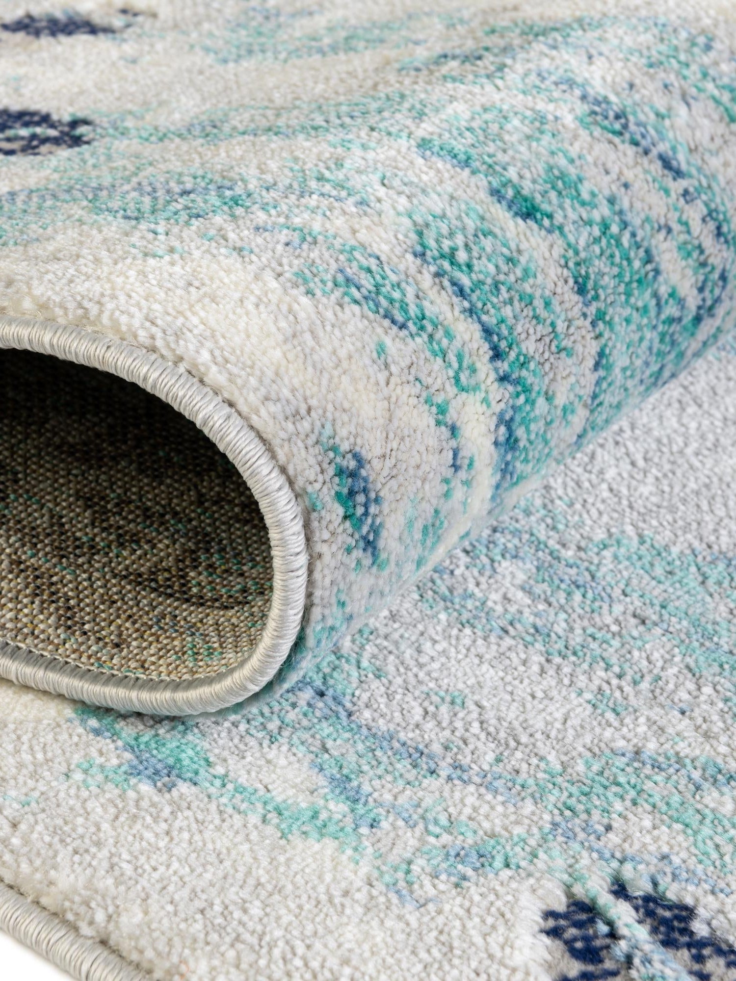 Blue 5' 3 x 8' Ariel Rectangle Area Rug 70% Polypropylene & 30% Polyester Easy Clean Living Room Bedroom Dining Office Carpet for Sale at Rug Engine