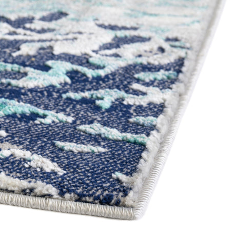 Blue 4' x 6' Ariel Rectangle Area Rug 70% Polypropylene & 30% Polyester Easy Clean Living Room Bedroom Dining Office Carpet for Sale at Rug Engine