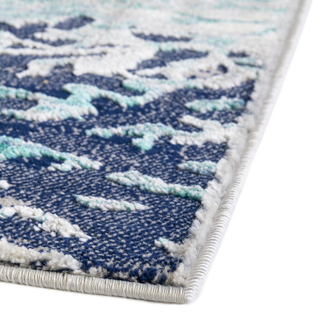 Blue 5' 3 x 8' Ariel Rectangle Area Rug 70% Polypropylene & 30% Polyester Easy Clean Living Room Bedroom Dining Office Carpet for Sale at Rug Engine