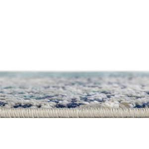 Blue 4' x 4' Ariel Round Area Rug 70% Polypropylene & 30% Polyester Easy Clean Living Room Bedroom Dining Office Carpet for Sale at Rug Engine