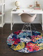 Multicolor 7' x 7' Ariel Round Area Rug 70% Polypropylene & 30% Polyester Easy Clean Living Room Bedroom Dining Office Carpet for Sale at Rug Engine