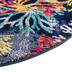 Multicolor 4' x 4' Ariel Round Area Rug 70% Polypropylene & 30% Polyester Easy Clean Living Room Bedroom Dining Office Carpet for Sale at Rug Engine