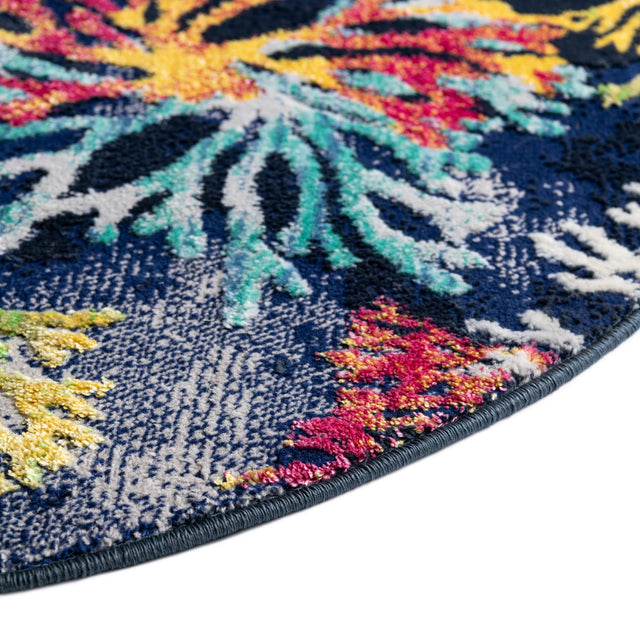 Multicolor 4' x 4' Ariel Round Area Rug 70% Polypropylene & 30% Polyester Easy Clean Living Room Bedroom Dining Office Carpet for Sale at Rug Engine