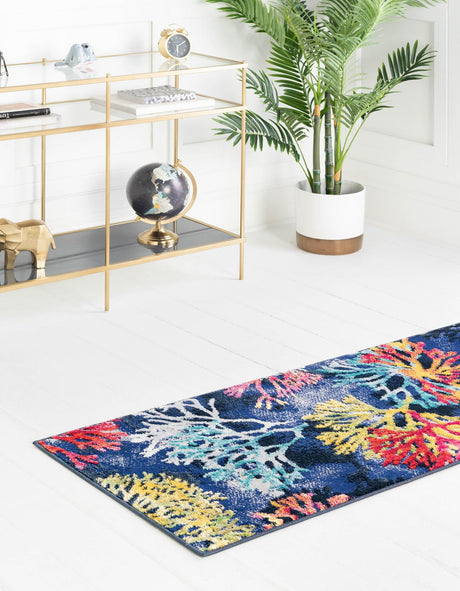 Multicolor 2' x 6' Ariel Runner Area Rug 70% Polypropylene & 30% Polyester Easy Clean Living Room Bedroom Dining Office Carpet for Sale at Rug Engine