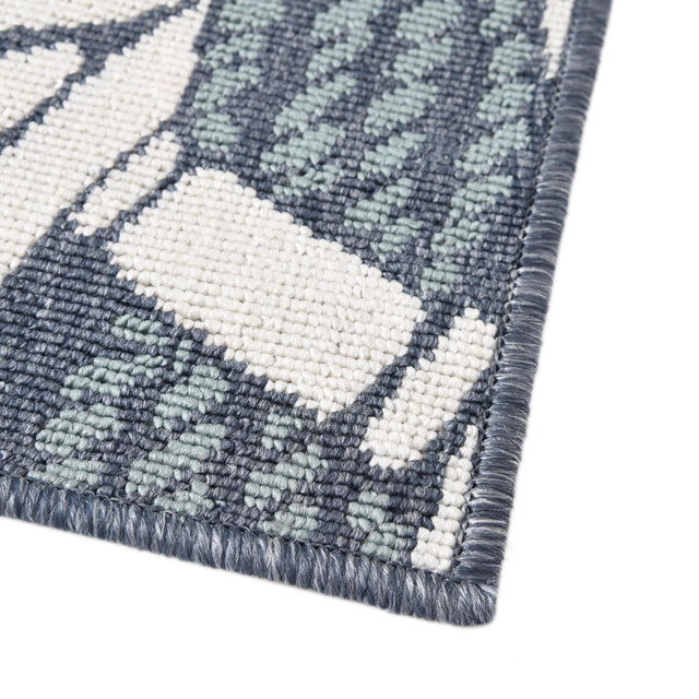 Navy Blue 5' 3 x 8' Outdoor Coastal Rectangle Area Rug Weather Resistant for Patio, Deck, Terrace, Balcony, Porch 100% Polypropylene Coastal Decor Carpet for Sale at Rug Engine