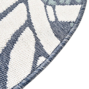 Navy Blue 4' x 4' Outdoor Coastal Round Area Rug Weather Resistant for Patio, Deck, Terrace, Balcony, Porch 100% Polypropylene Coastal Decor Carpet for Sale at Rug Engine