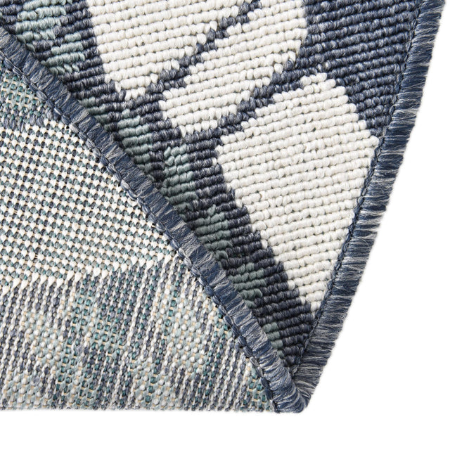 Navy Blue 4' x 4' Outdoor Coastal Round Area Rug Weather Resistant for Patio, Deck, Terrace, Balcony, Porch 100% Polypropylene Coastal Decor Carpet for Sale at Rug Engine