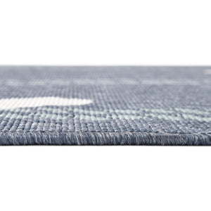 Navy Blue 2' x 8' Outdoor Coastal Runner Area Rug Weather Resistant for Patio, Deck, Terrace, Balcony, Porch 100% Polypropylene Coastal Decor Carpet for Sale at Rug Engine