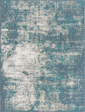 Blue 7' 10 x 10' Outdoor Coastal Rectangle Area Rug Weather Resistant for Patio, Deck, Terrace, Balcony, Porch 100% Polypropylene Coastal Decor Carpet for Sale at Rug Engine