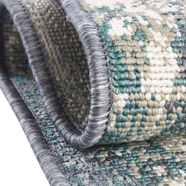 Blue 5' 3 x 8' Outdoor Coastal Rectangle Area Rug Weather Resistant for Patio, Deck, Terrace, Balcony, Porch 100% Polypropylene Coastal Decor Carpet for Sale at Rug Engine