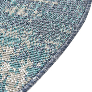 Blue 7' x 7' Outdoor Coastal Round Area Rug Weather Resistant for Patio, Deck, Terrace, Balcony, Porch 100% Polypropylene Coastal Decor Carpet for Sale at Rug Engine
