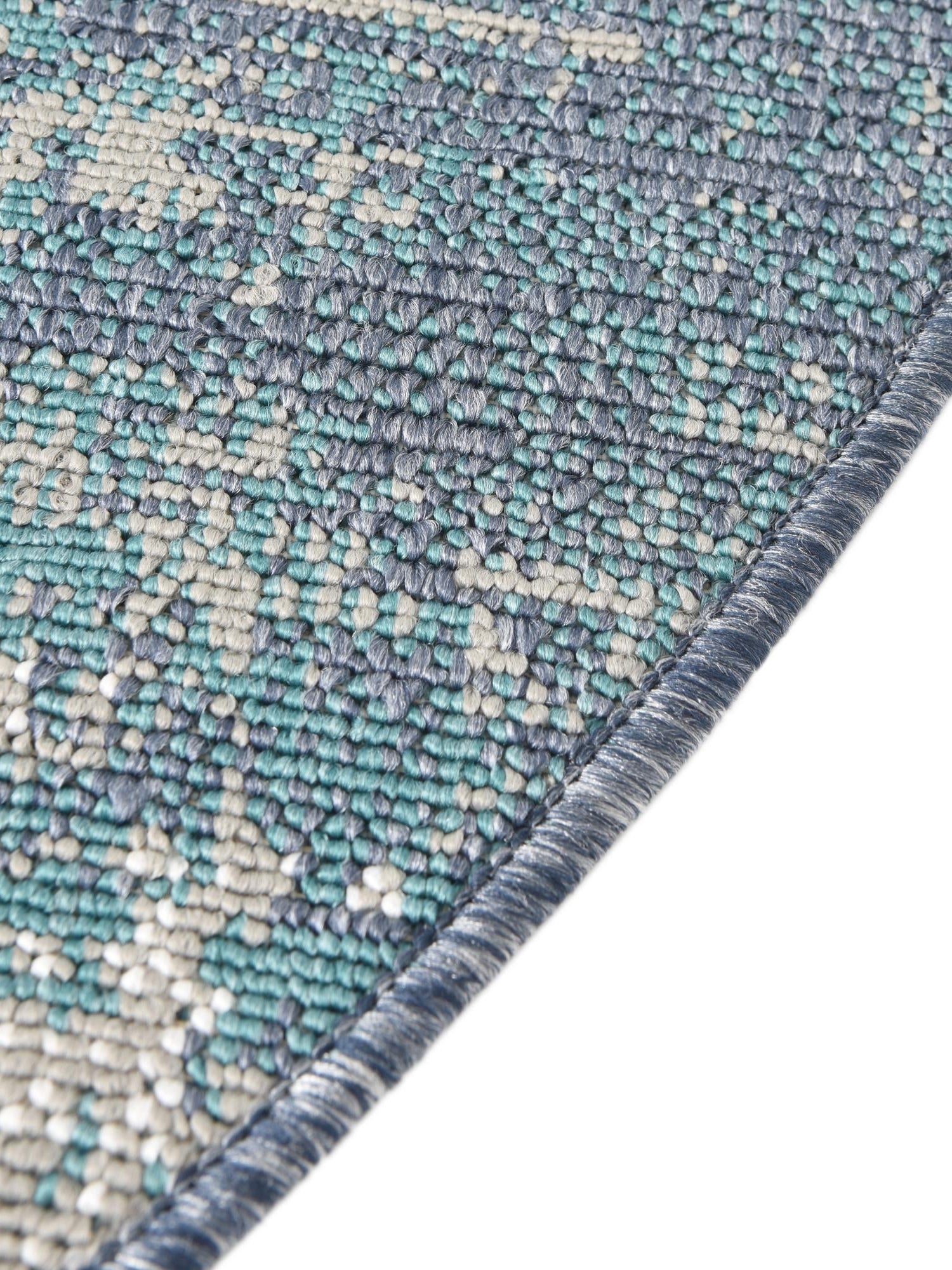 Blue 4' x 4' Outdoor Coastal Round Area Rug Weather Resistant for Patio, Deck, Terrace, Balcony, Porch 100% Polypropylene Coastal Decor Carpet for Sale at Rug Engine