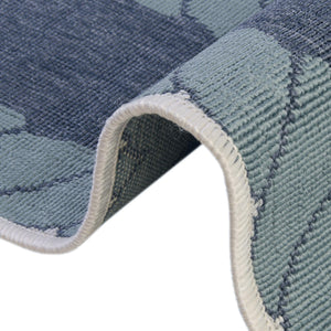 Navy Blue 9' x 12' Outdoor Coastal Rectangle Area Rug Weather Resistant for Patio, Deck, Terrace, Balcony, Porch 100% Polypropylene Coastal Decor Carpet for Sale at Rug Engine