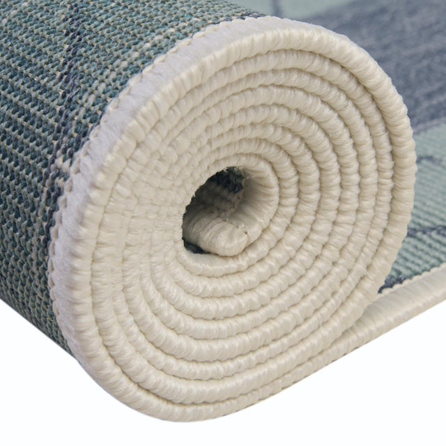 Navy Blue 9' x 12' Outdoor Coastal Rectangle Area Rug Weather Resistant for Patio, Deck, Terrace, Balcony, Porch 100% Polypropylene Coastal Decor Carpet for Sale at Rug Engine