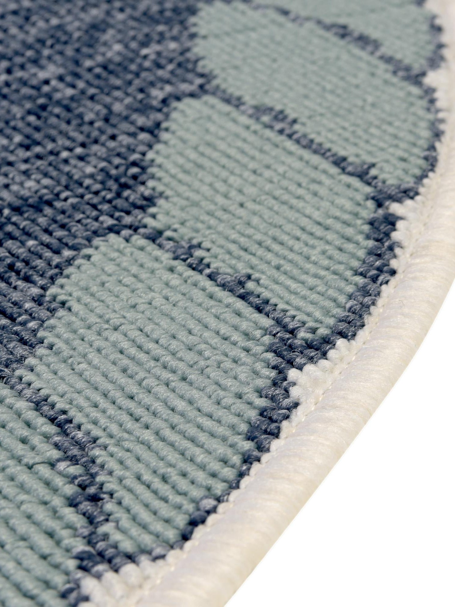 Navy Blue 5' 3 x 5' 3 Outdoor Coastal Round Area Rug Weather Resistant for Patio, Deck, Terrace, Balcony, Porch 100% Polypropylene Coastal Decor Carpet for Sale at Rug Engine
