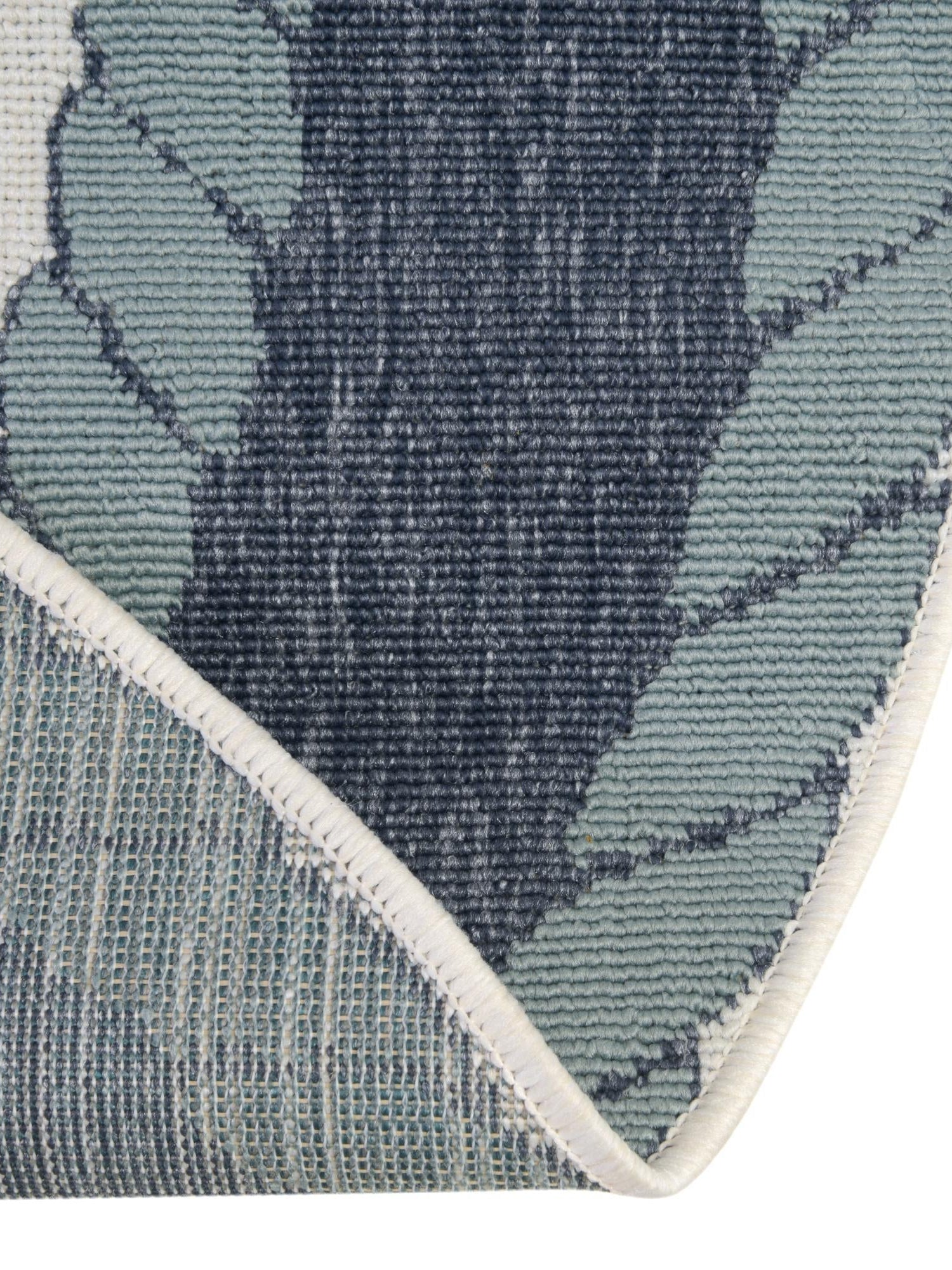 Navy Blue 7' 10 x 7' 10 Outdoor Coastal Round Area Rug Weather Resistant for Patio, Deck, Terrace, Balcony, Porch 100% Polypropylene Coastal Decor Carpet for Sale at Rug Engine